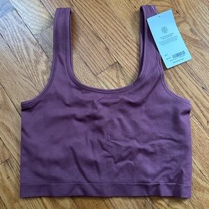 NWT Athleta small pink Aurora Scoop Crop Tank ribbed